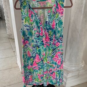 Lilly Pulitzer Tropical Print Dress with Pink and Green